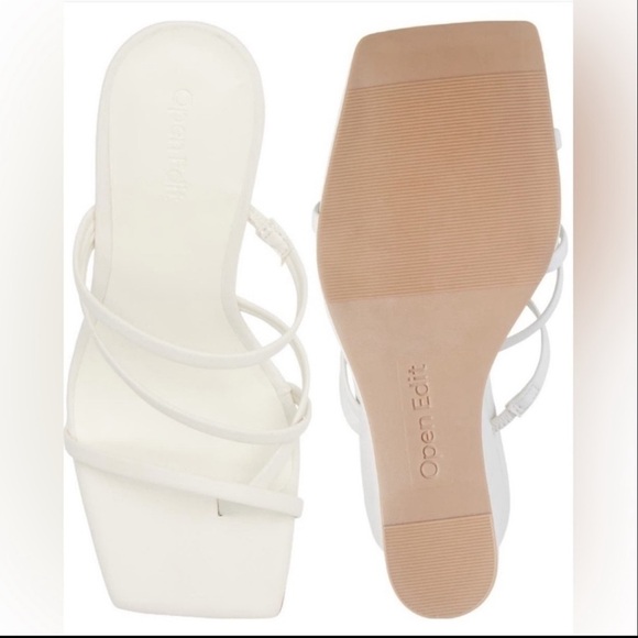 Open Edit Eryn Wedge Sandal in white - Picture 3 of 16